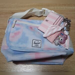 Herschel Pastel Satchel with Crystal Sanrio and VS Wallet & Bow Keychains
